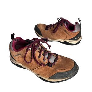 Columbia Hiking Shoes Womens 7.5 Brown Suede Leather Low Top Sneaker Gorpcore